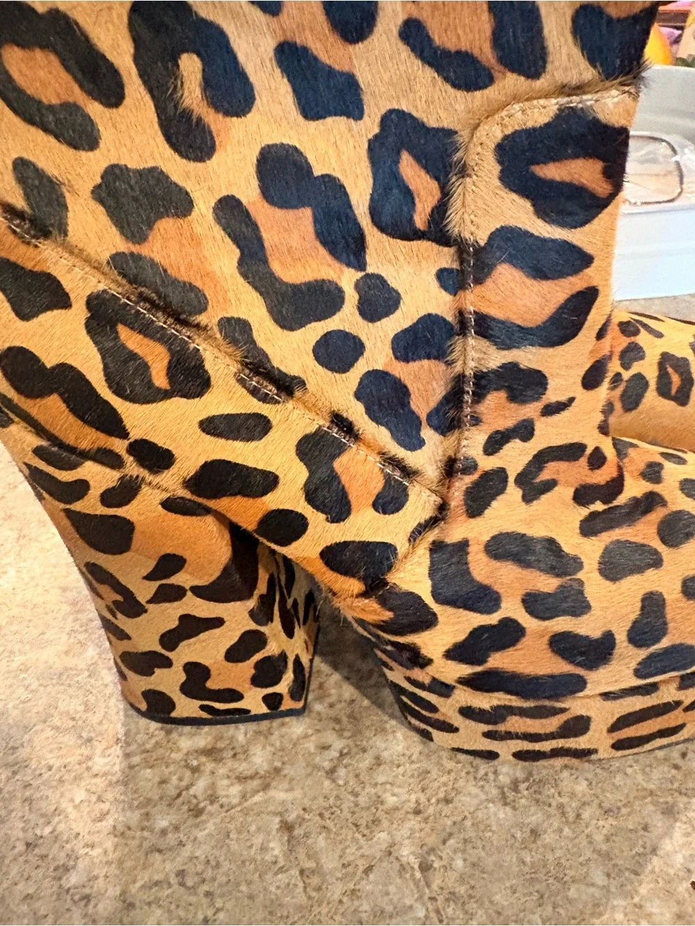Leopard Print Platform Boots - Women's Platform Ankle Boots